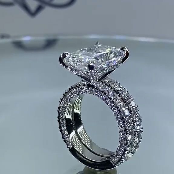 6.0ct Radiant Cut Half Eternity Bridal Set