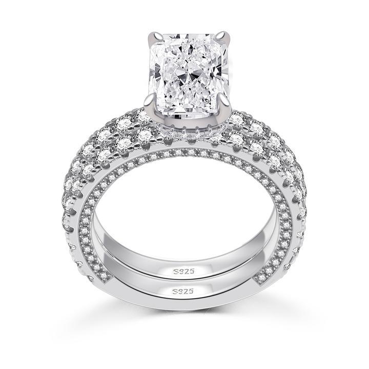 6.0ct Radiant Cut Half Eternity Bridal Set