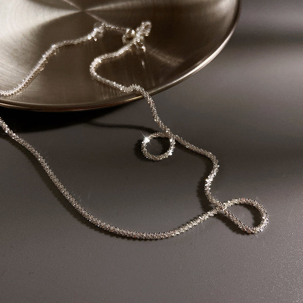 Classic Thin Tennis Necklace in 925 Sterling Silver