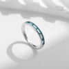 2PCS Round Cut Paraiba Tourmaline Bridal Set Rings in Sterling Silver