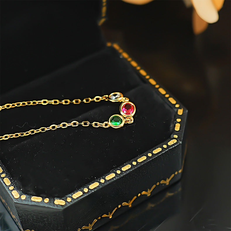 Simple Design Colorful 925 Silver Bracelet