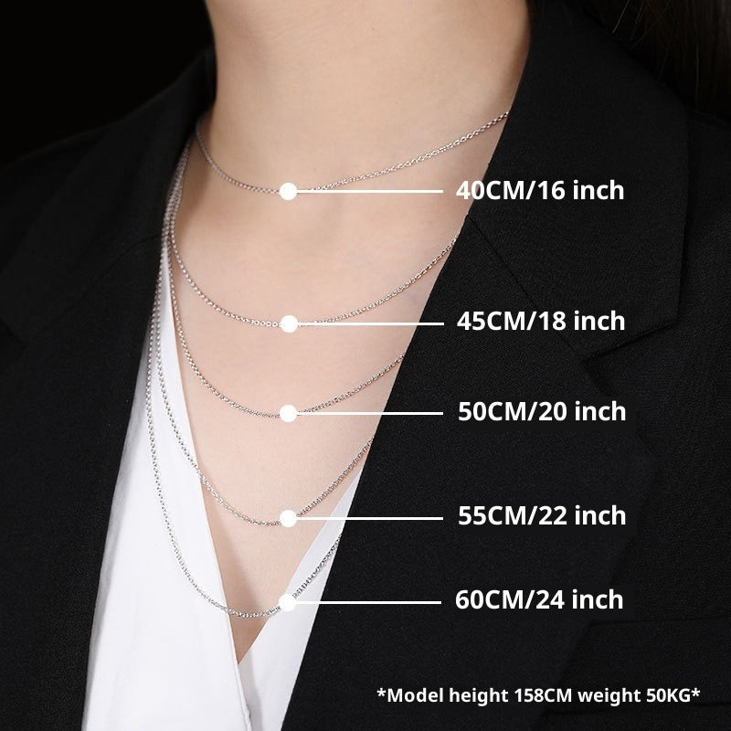 Simple Design Cross and Box Chain Sterling Silver Necklace