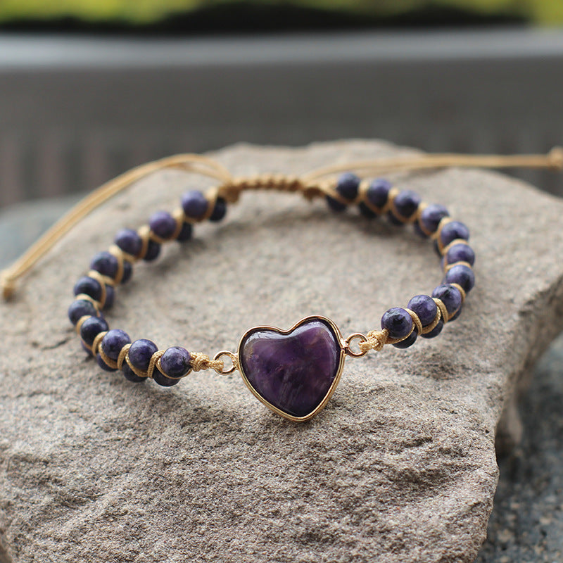 Bohemian Multi-Stone Woven Bracelet – Adjustable Natural Gemstone