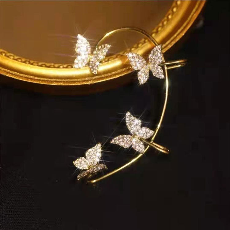 Exquisite Two Tone Butterfly Design Left Ear Cuff