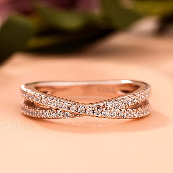 Classic X Criss Cross Wedding Band In Sterling Silver