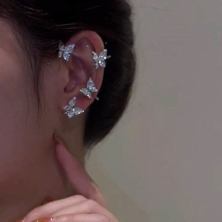 Exquisite Two Tone Butterfly Design Left Ear Cuff