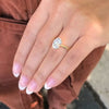 Golden Tone Hidden Halo Sterling Silver Engagement Ring