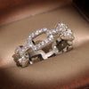 Silver Plated Dainty Trendy Link Ring