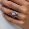 4PCS Elegant Oval Cut Wedding Bridal Set In Sterling Silver