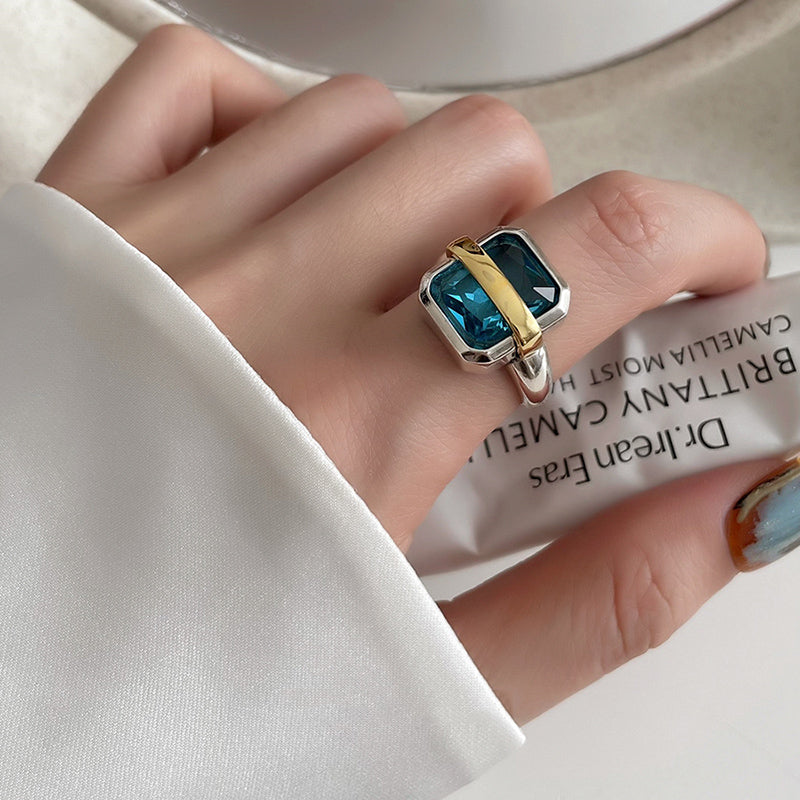 Retro INS Style Square Adjustable Open Rings