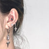 Exquisite Cube Gemstone with A Shining Star Drop Earrings
