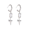Exquisite Cube Gemstone with A Shining Star Drop Earrings