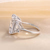 Gorgeous Emerald Cut Three Stone Engagement Ring In Sterling Silver