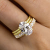 Luxurious 3PCS Golden Tone Oval Cut  Sterling Silver Wedding Bridal Set