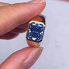 Men 5.0CT Golden Radiant Cut Blue Sapphire Engagement Ring