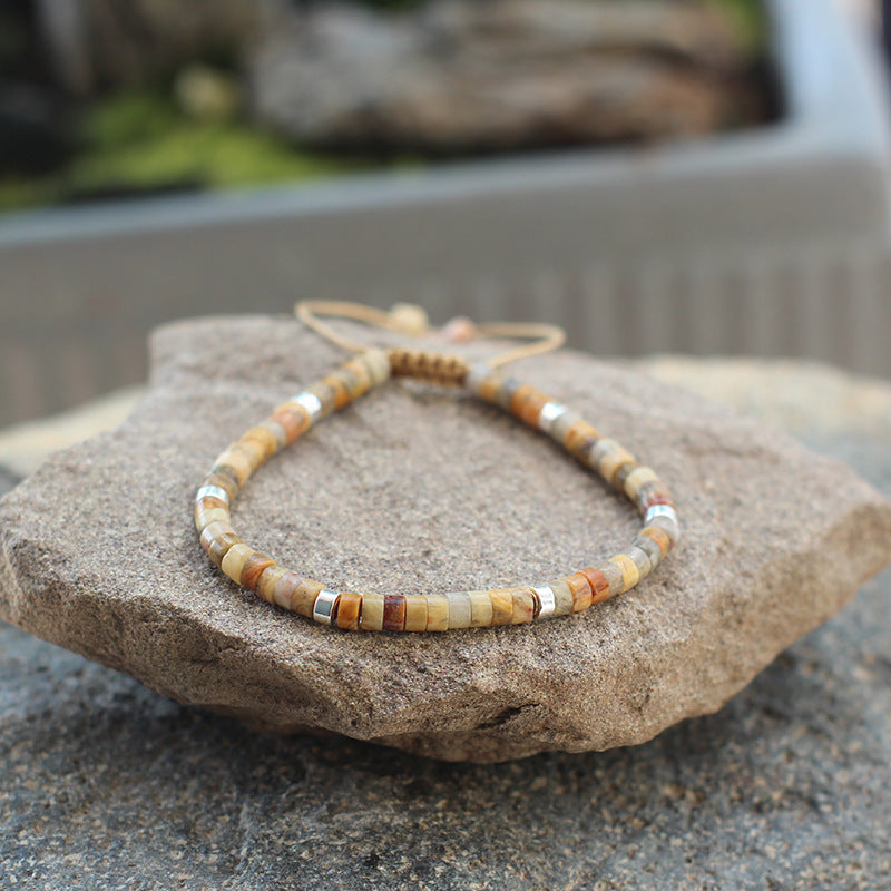 Adjustable Natural Stone Beaded Dainty Bracelet