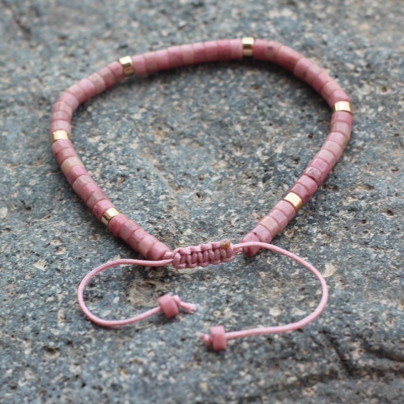 Adjustable Natural Stone Beaded Dainty Bracelet