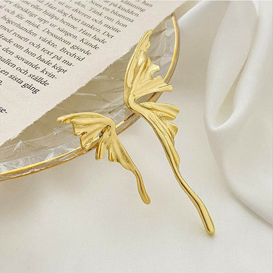 Unique Asymmetrical Butterfly Design Stud Earrings
