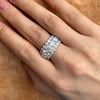 Eternity Cushion Cut Moissanite Sterling Silver Wedding Band