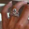 3PCS 4.0Ct Oval Cut Sterling Silver Bridal Set
