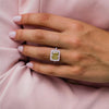 Gorgeous Halo Radiant Cut Yellow Gemstone  Engagement Ring