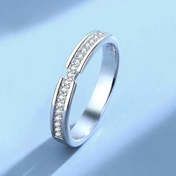 Quality Round Cut Couple Rings in Sterling Silver