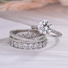 3pcs Gorgeous Round Cut Wedding Set In Sterling Silver