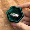 Fancy Green Moissanite Sterling Silver Wedding Band