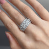 Eternity Cushion Cut Moissanite Sterling Silver Wedding Band