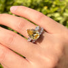 Gorgeous Yellow Pear Cut Sterling Silver Bridal Set