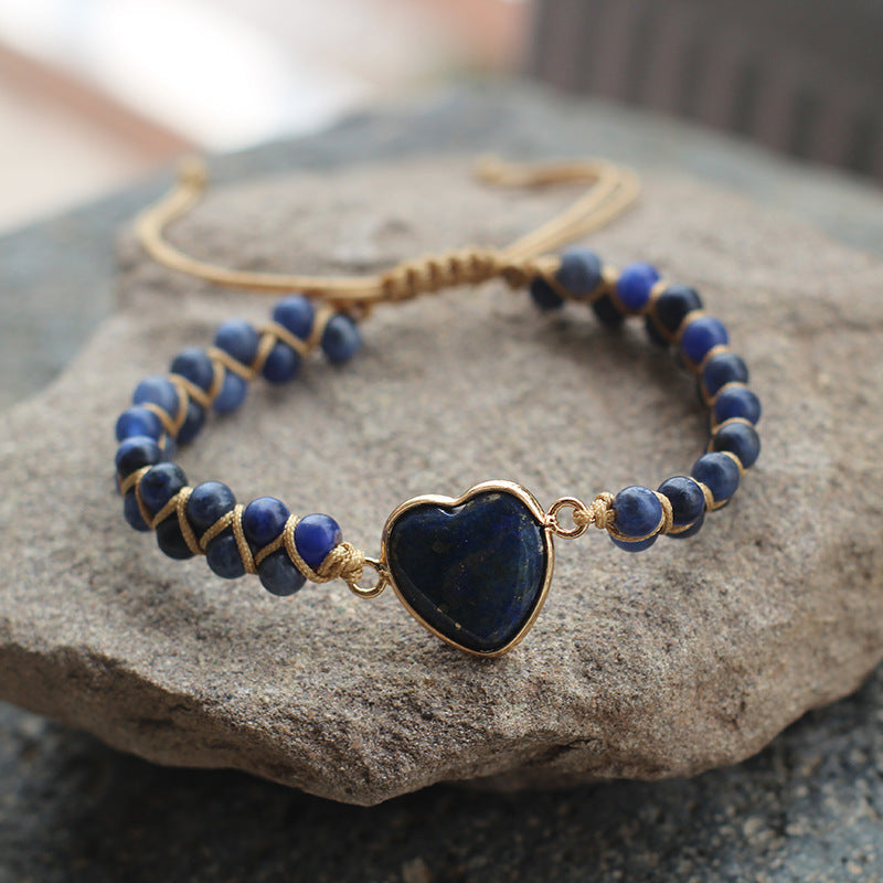 Bohemian Multi-Stone Woven Bracelet – Adjustable Natural Gemstone