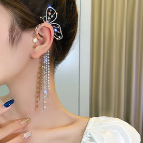 Tassel Butterfly Design Dangle Drop Earrings