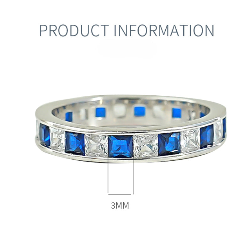 Sparkling Two Tone Design Paved Sterling Silver Band