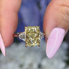 Fancy Yellow 4CT Radiant Cut Engagement Ring