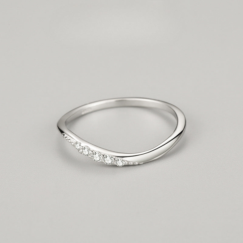 Simple Wave Design Sterling Silver Band