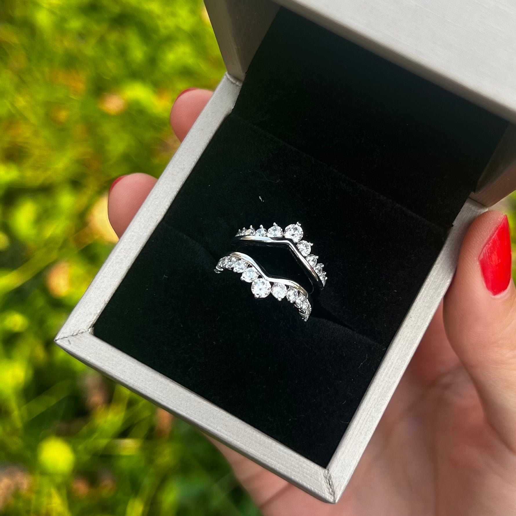 Crown-Shaped Sterling Silver Enhancer Band