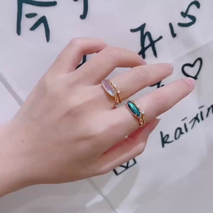 Mystical Forest Natural Amethyst Sterling Silver Ring