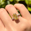 Stunning Yellow Oval Cut Sterling Silver Engagament Ring For Women