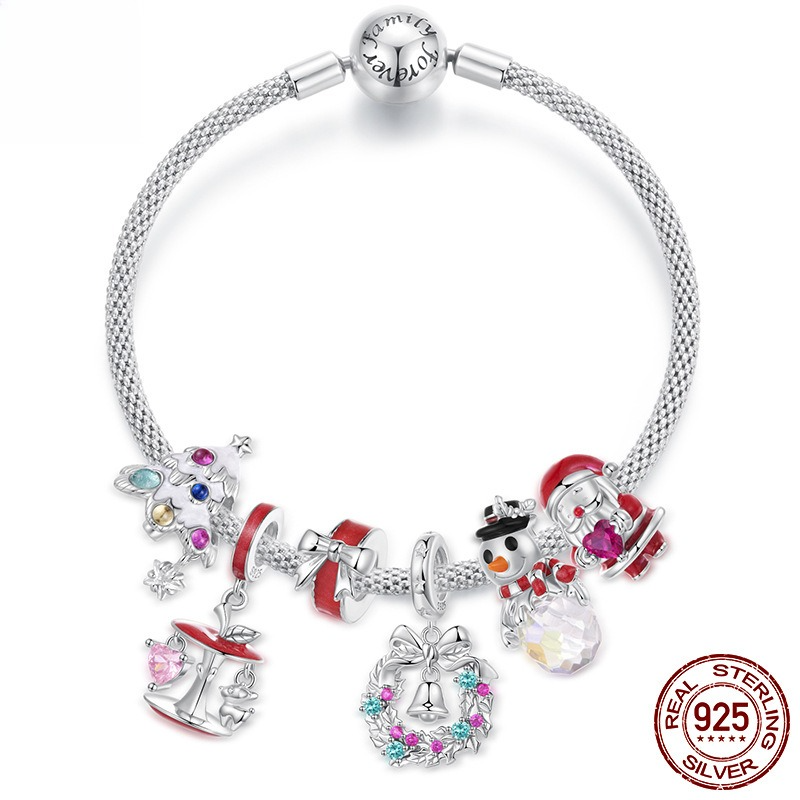 Christmas Themed 925 Sterling Silver Charms for Bracelets & Necklace