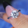 ShineofDiamond Classic 6 Prong Round Cut Moissanite Ring