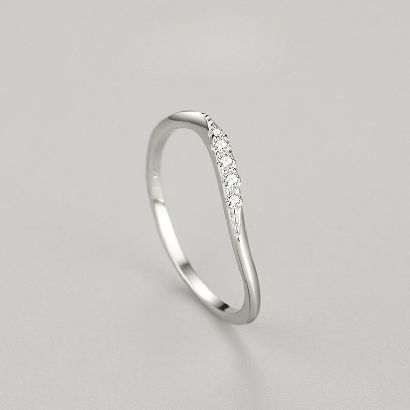 Simple Wave Design Sterling Silver Band
