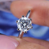 ShineofDiamond Simple Round Cut Moissanite Sterling Silver Ring