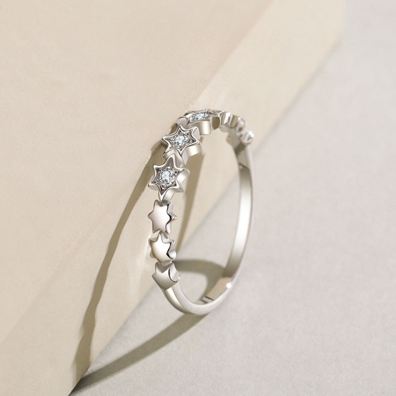 Cute Star Design Sterling Silver Band