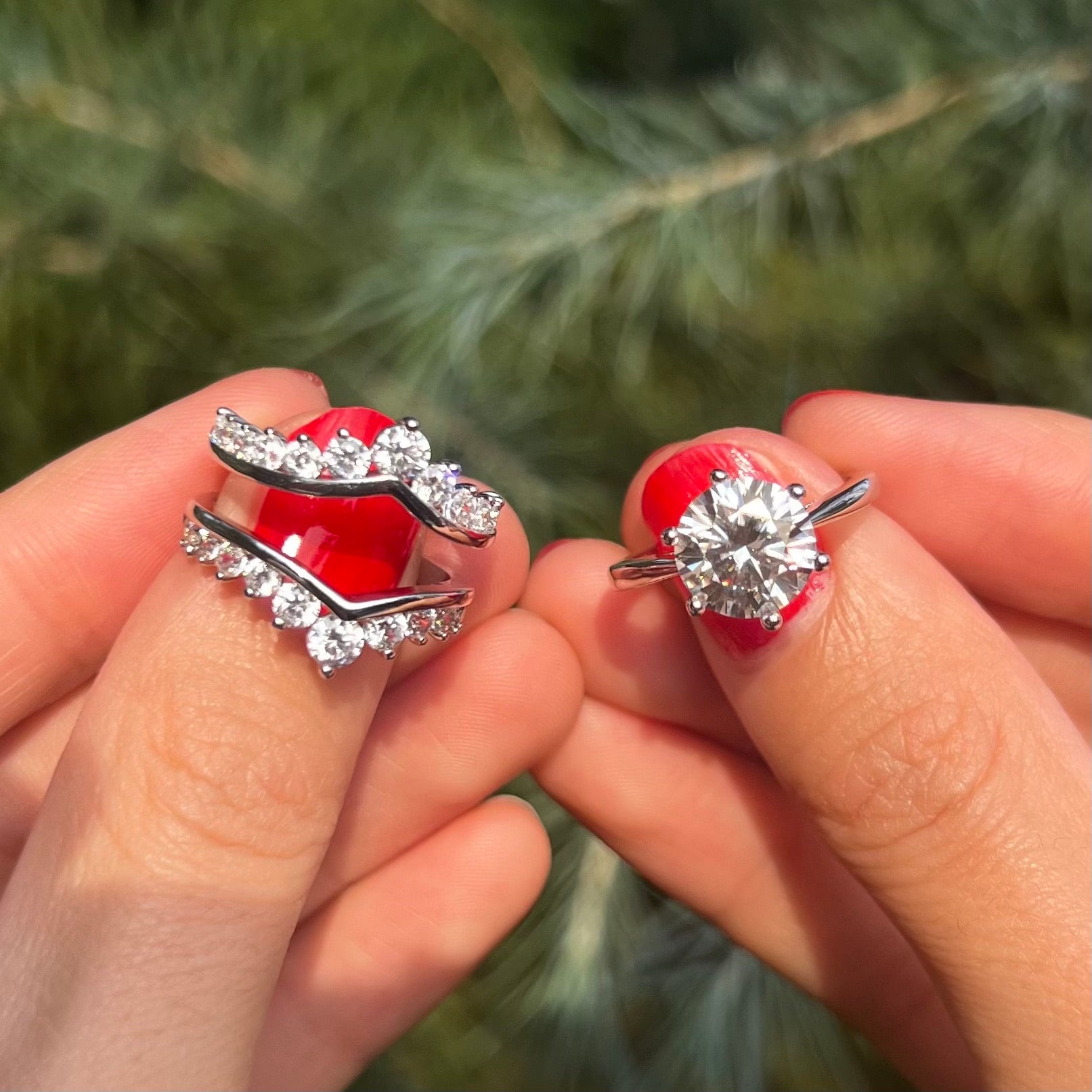 Exquisite 2 Pcs Round Cut Enhancer Wedding Bridal Set