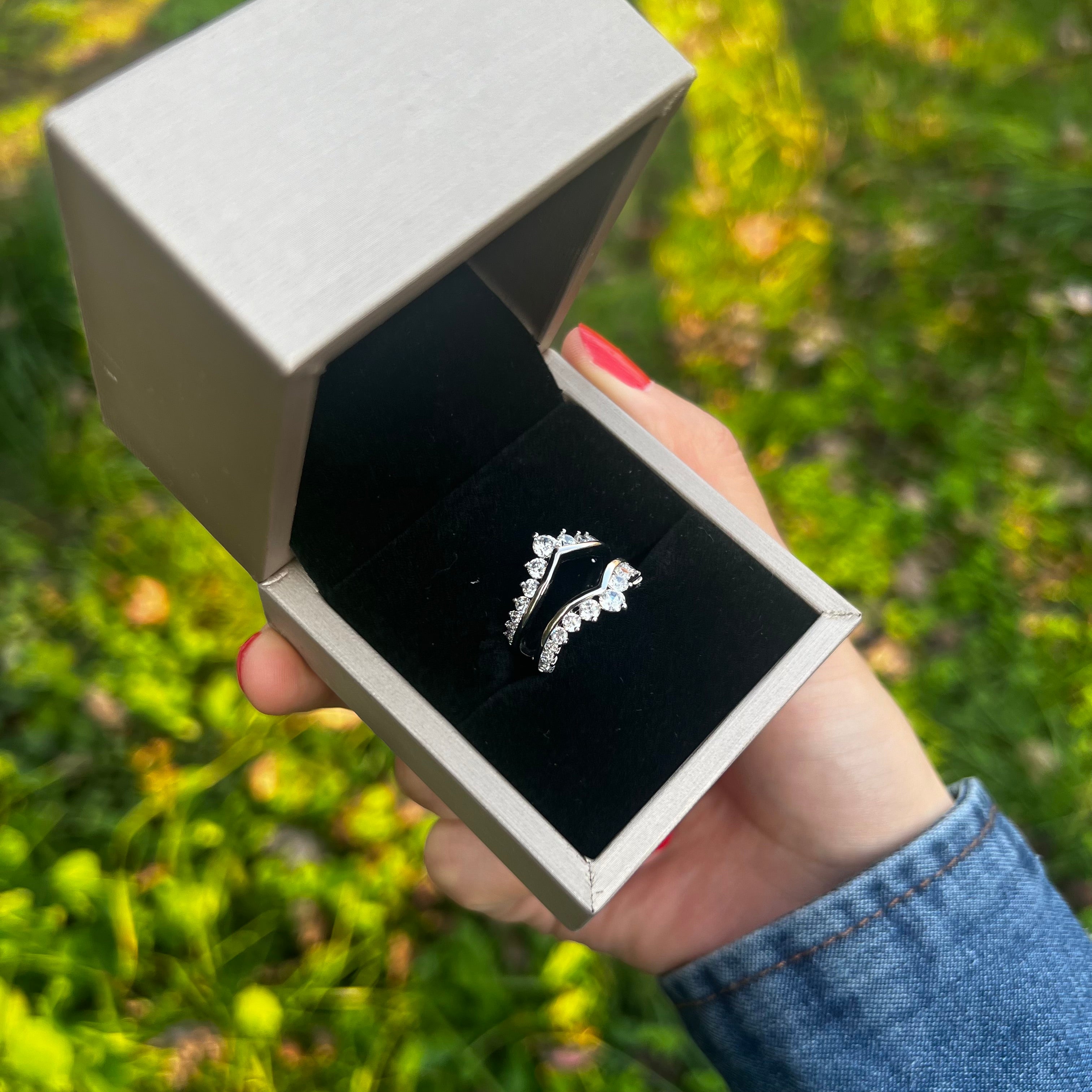 Crown-Shaped Sterling Silver Enhancer Band