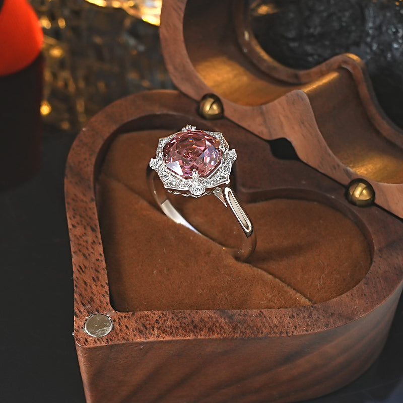 Vintage Rose Design 18K White Gold Plated Engagement Ring