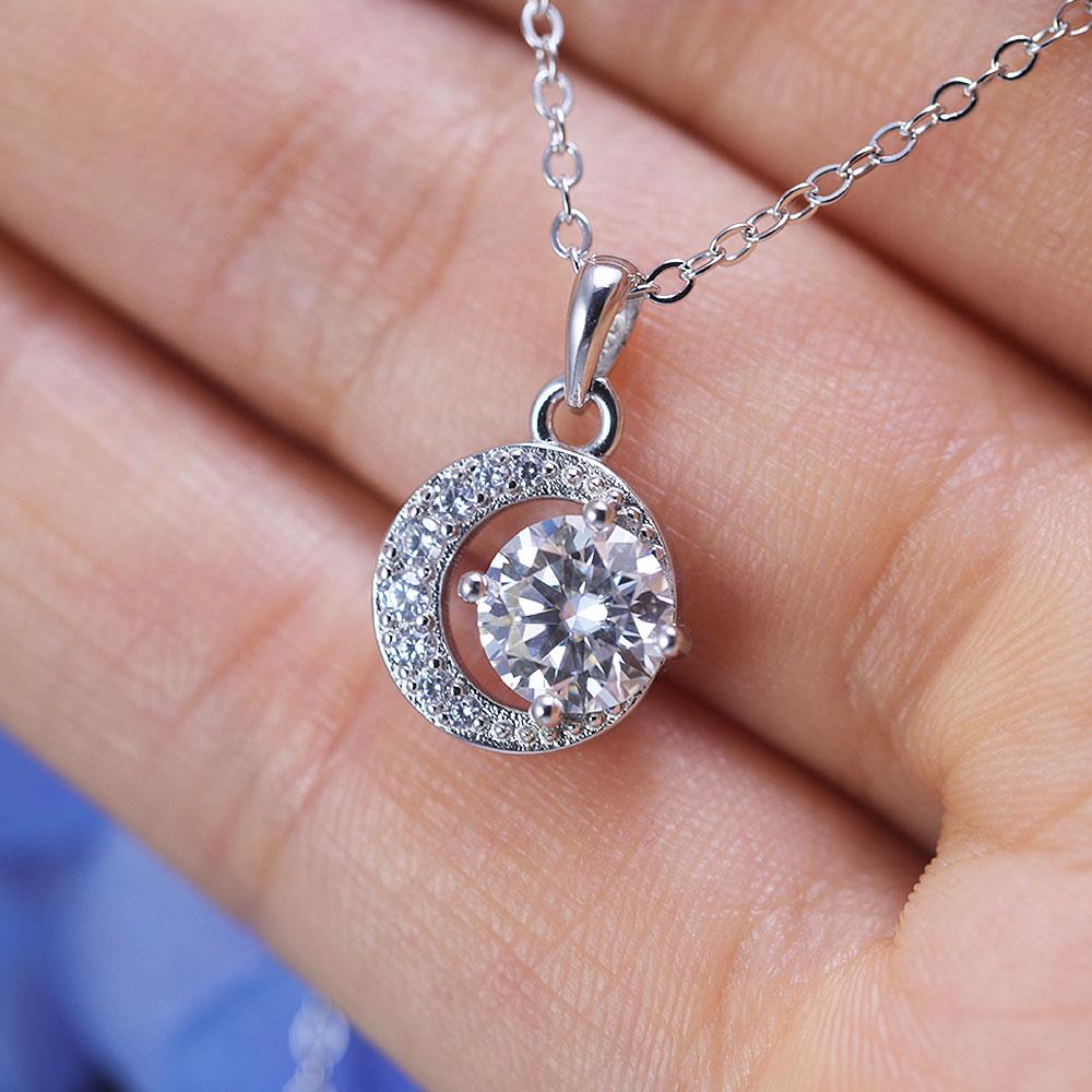 Unique Design Star Moon Moissanite Necklace