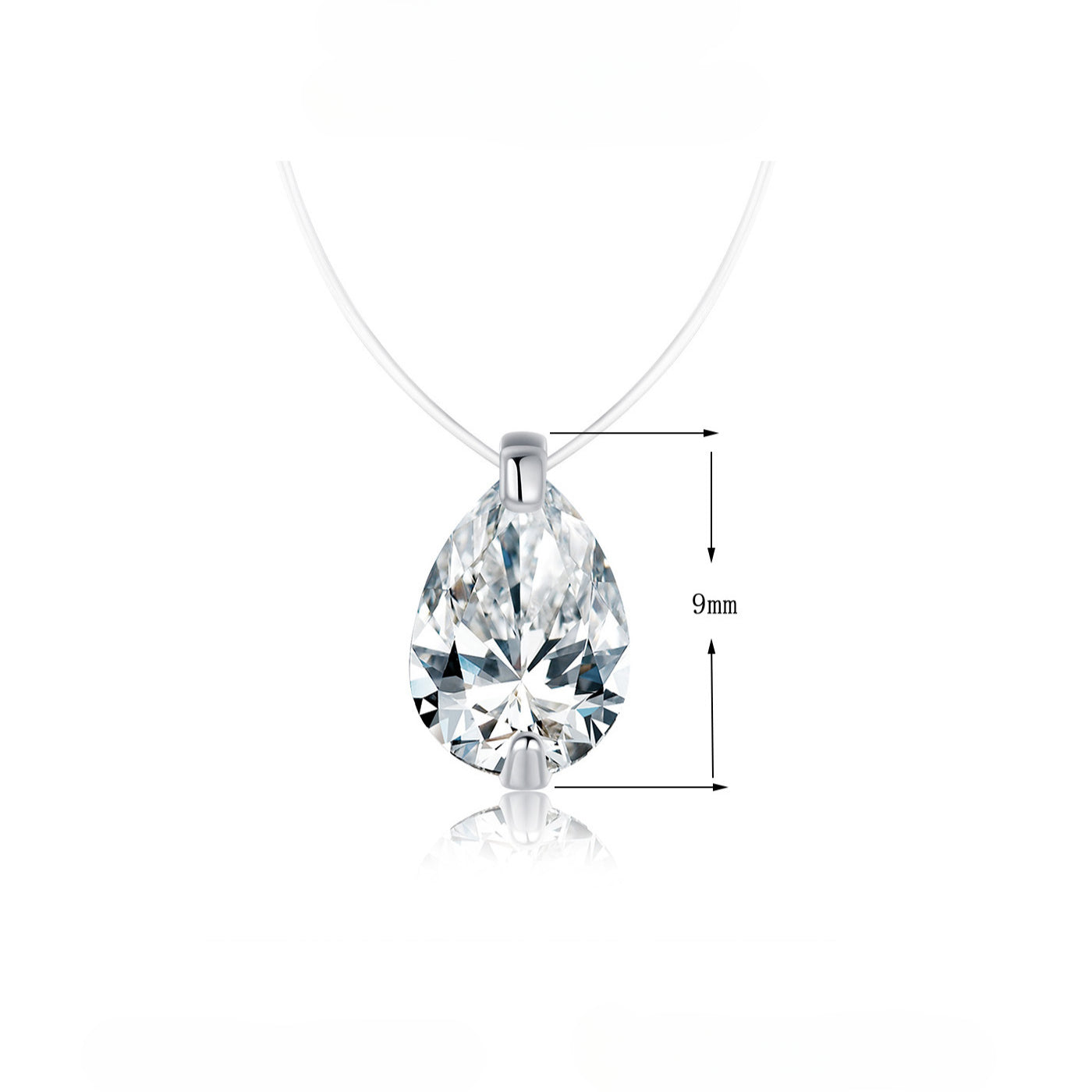 Mermaid Tears Design Pear Cut Moissanite Necklace