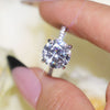 Classic Round Cut Sterling Silver Ring With Half Eternity Band