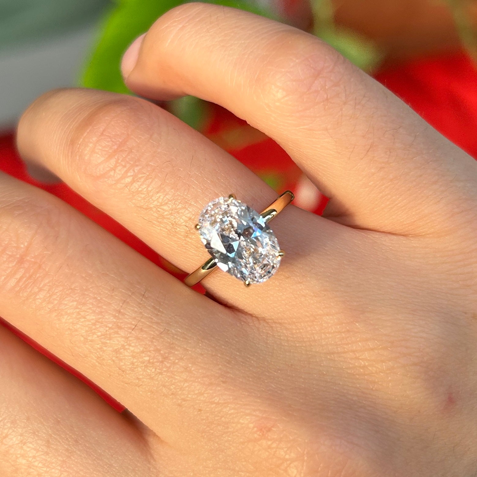 3PCS Oval Cut with Eternity And Plain Band Bridal Set Rings